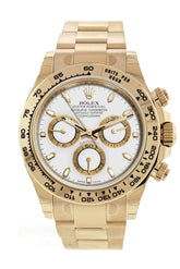 Rolex Cosmograph Daytona White Dial Gold Mens Watch 116508